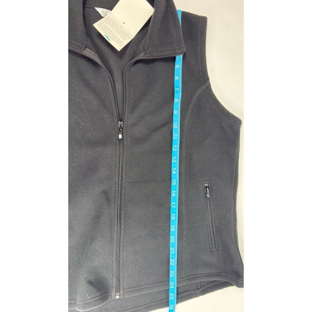 Tri Mountain Fleece Vest Womens Large Black Zipper Pockets New - Picture 9 of 9